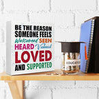 WUZYOU Office School Classroom Inclusive Wooden Block Sign Be The Reason - Image 4