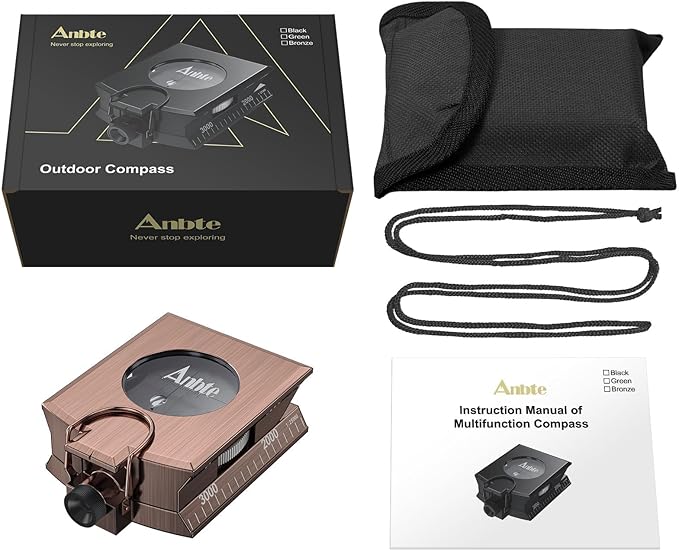 Anbte Compass Hiking Survival, IP65 Waterproof Metal Compass - Image 9