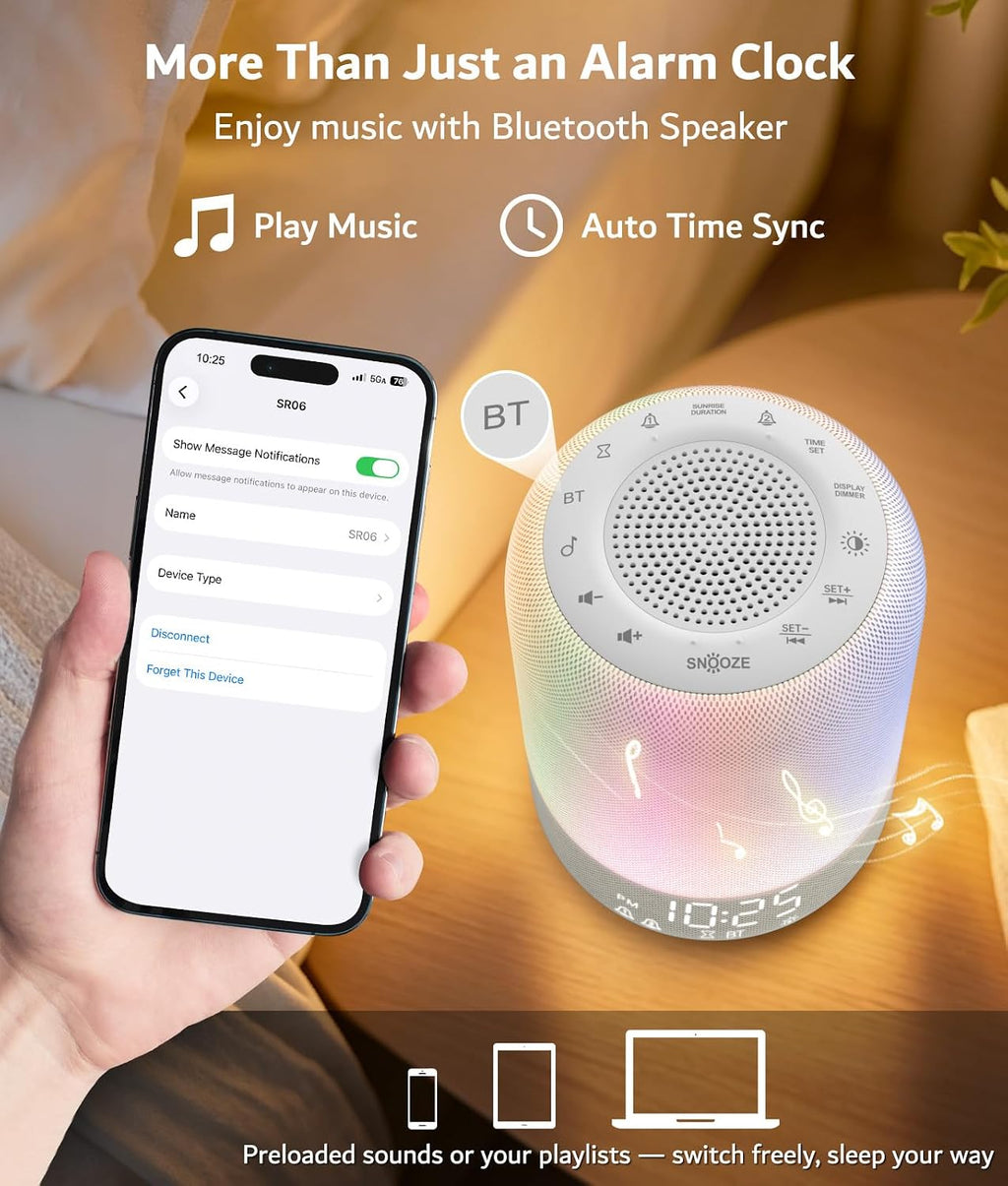 jber sunrise alarm clock, wake up light with, package contents