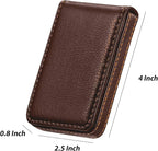 Outus 2 Pieces Business Card Holder, PU Leather Business Card Case Pocket Wallet - Image 2