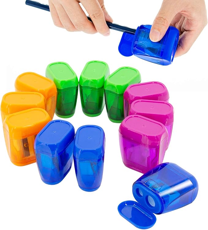 KIDMEN Manual Pencil Sharpeners, 2 Holes Compact Sharpener by KIDMEN