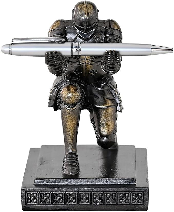 Amoysanli Executive Knight Pen Holder Decorative Resin Pen Holders - Image 3