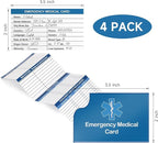 4 Pack Emergency Medical Information Id Card Red Medical Condition and - Image 2