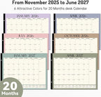Forvencer 22" x 17" Large Desk Calendar 2026, 20 Months Calendar Runs from - Image 3