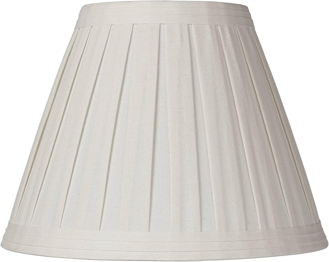 Creme Linen Large Box Pleat Lamp Shade 7" Top x 14" Bottom x 11" High by Springcrest