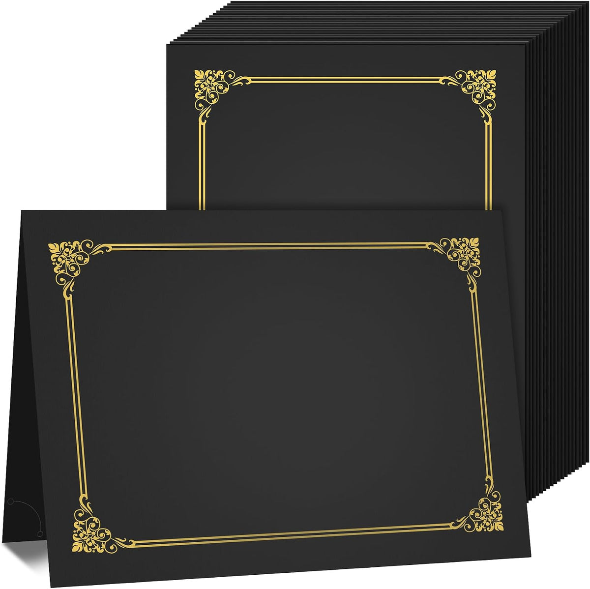 akonege 50 packs black certificate holders, graduation diploma, main product view