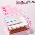 Harloon 4 Tier Acrylic Paper Tray 12.4 x 8.7 x 2.7 Inches Stackable Letter - Image 4