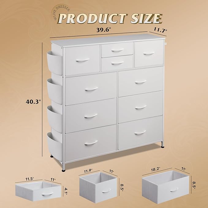 WLIVE White Dresser for Bedroom - Image 3