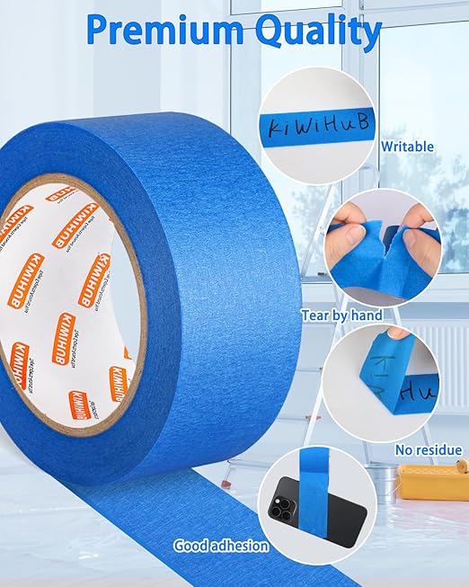 KIWIHUB 10 Rolls Painters Tape 2 inch Wide, Wall Painting, Home Improvement - Image 3