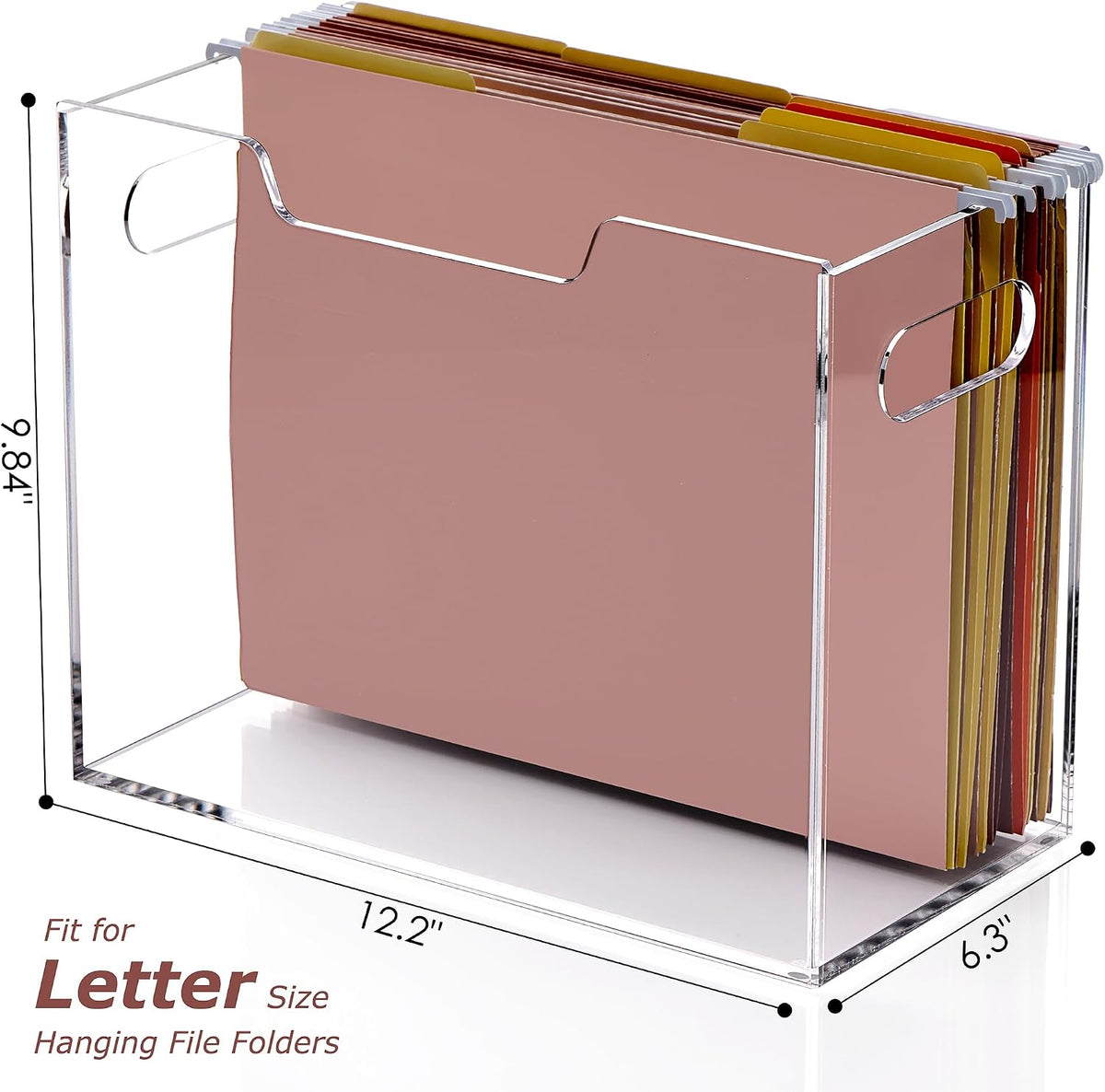 DINGHUO Hanging File Organizer, Acrylic File Holder with Handles, No Assembly...