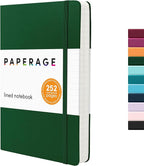 PAPERAGE Lined Journal Notebook, 252 Pages, Medium 5.6 in x 8 in by PAPERAGE