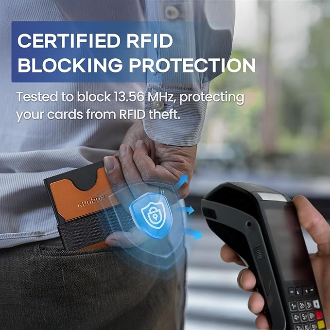 RUNBOX Slim Card Holder Wallet for Men, Minimalist RFID Blocking Wallet - Image 4