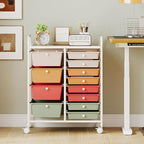 LDAILY 12 Drawer Rolling Storage Cart, Rolling Cart - Image 2