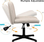 PUKAMI Criss Cross Chair, Comfy Cross Legged Office Desk Chair No Wheels - Image 7