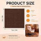 Recliner Pads for Hardwood Floors, 30" X 30" Non Slip Recliner Grippers, Furniture Pads Hardwood Floor Protectors for Furniture, Fits Recliners, Office Chair, Swivel Chairs, Brown