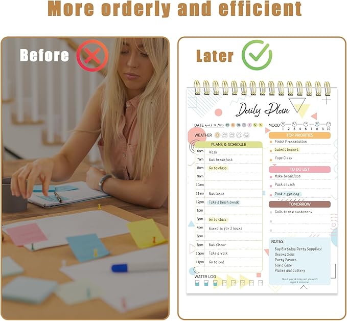Tlenpo To Do List Notebook Pad, Daily Planner Notepad, 60 Sheets Double Sided - Image 6