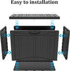 Yardgrace 50 Gallon Lockable Resin Outdoor Storage Box, Waterproof & Weather - Image 3