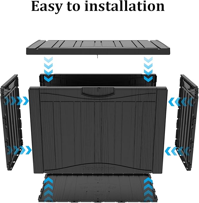 Yardgrace 50 Gallon Lockable Resin Outdoor Storage Box, Waterproof & Weather - Image 3