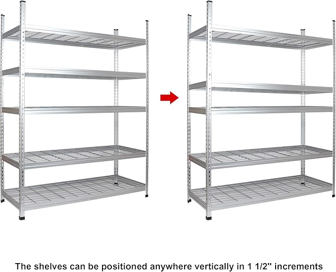 Amazon Basics 5 Shelf, High-Grade Aluminum, Adjustable, Shelving Unit - Image 6