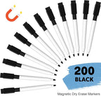 Kosiz 200 Pcs Magnetic Dry Erase Markers Fine Point Tip Whiteboard Markers - Image 3