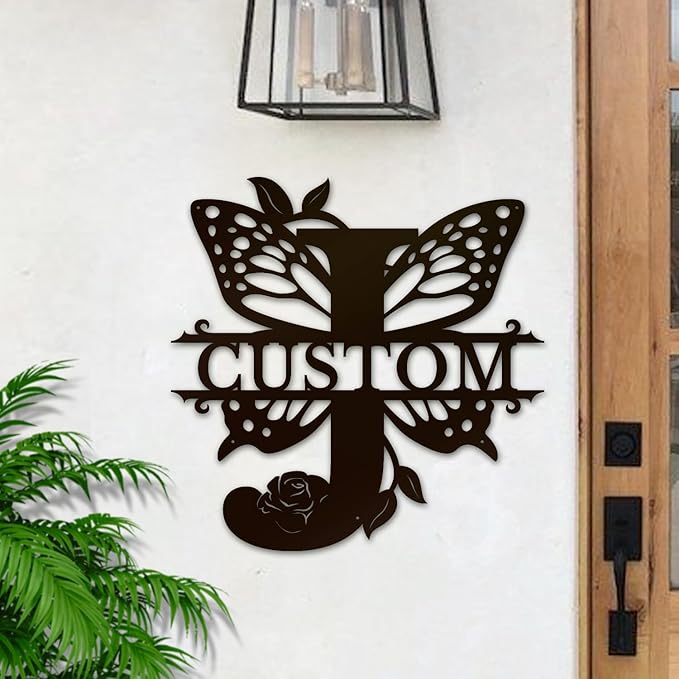 Personalized Custom Letter Name metal Signs, Custom Black Letter Monogram Wall - Image 2