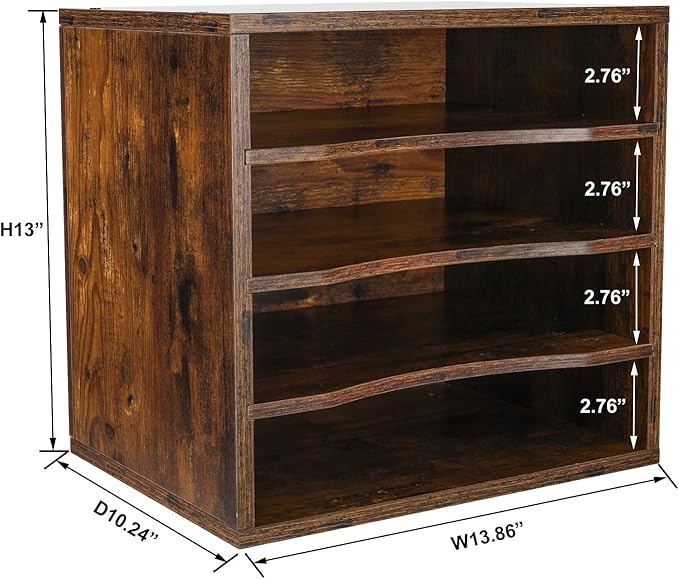 PAG Mail Sorter, Wood Countertop Literature Organizer, Office Supplies Desktop - Image 3