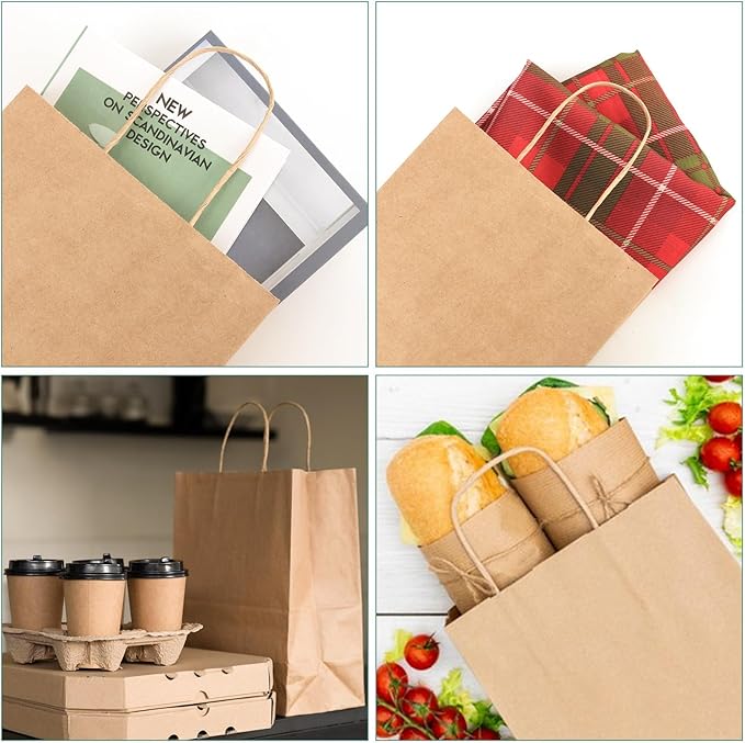 XPCARE 200Pack Paper Bags 8x4.5x10 Inch, Plain Medium Paper Bags - Image 7