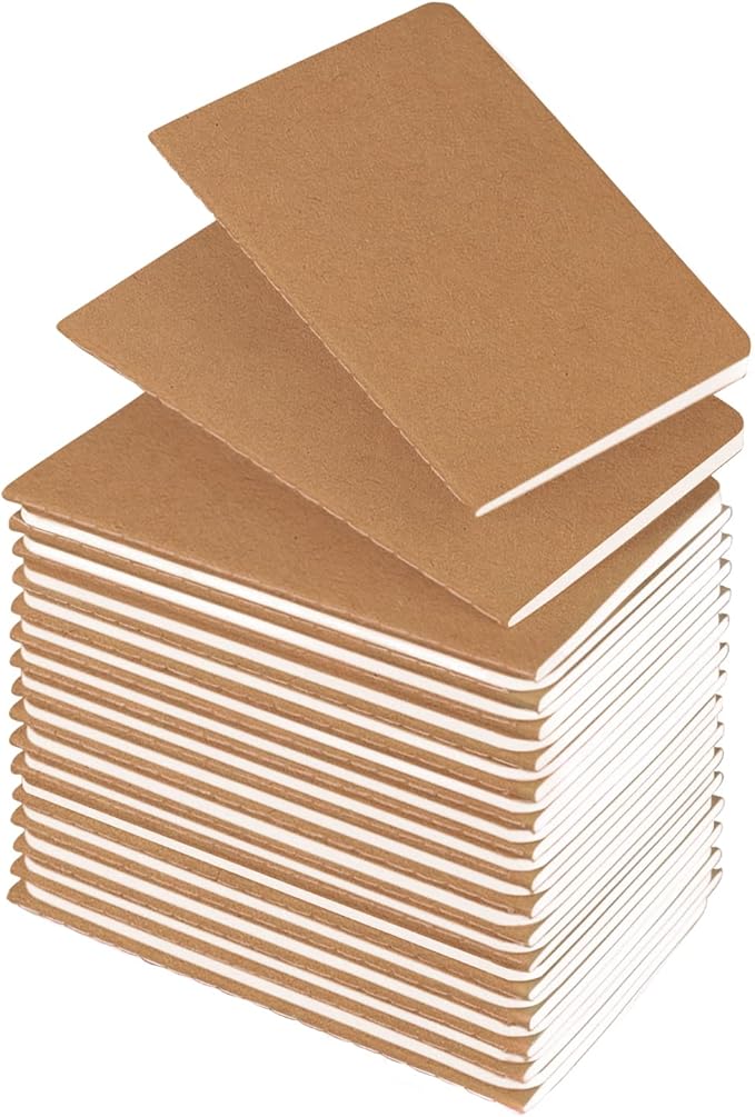 Lzerking Mini Notebooks Bulk 36 Pack Small Pocket Journal Notepads-Kraft Brown by Lzerking