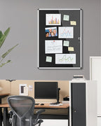 Mifuro 38"x28" Enclosed Bulletin Board, Lockable Weather-Resistant Aluminum - Image 2