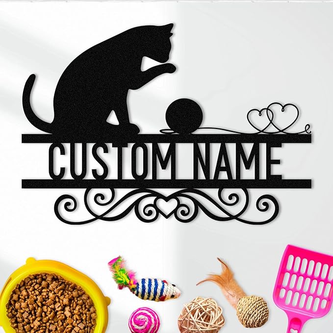 Dyoart Personalized Cat Metal Signs by Dyoart