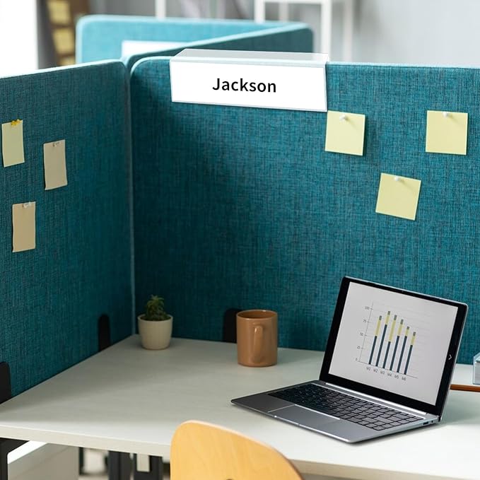 10 Pieces Cubicle Name Plate Holders fits 2.25 Inch Wall Cubicle Name Tags - Image 4