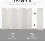 HOMCOM Room Divider, 6 Panel Folding Privacy Screen, 6FT Tall Portable Wicker - Image 3