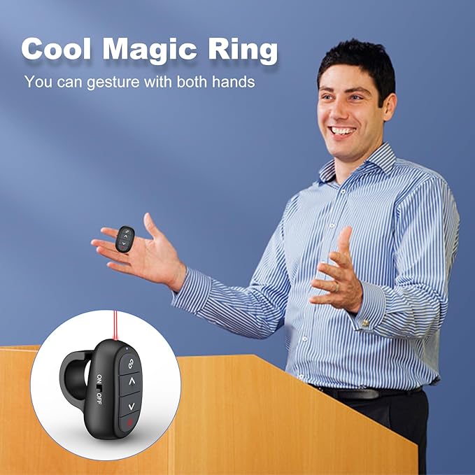 Presentation Clicker PowerPoint Wireless Presenter Remote: USB C Laser Pointer - Image 2