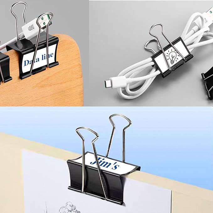 30 Pack Binder Clips with Labels, 2.4 Inch Extra Large Binder Clips Big Paper - Image 7