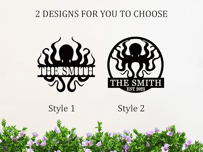 Custom octopus metal signs，personalise octopus wall art，octopus decor，funny - Image 2