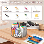 Absonic 2 Pack Acrylic Pen Organizer, 360 Rotating Clear Colored Pen and Pencil - Image 4