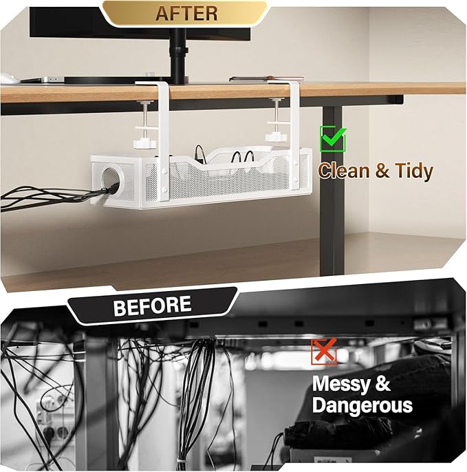 Under Desk Cable Management Large, Cinati 16" Cable Management Box - Image 4
