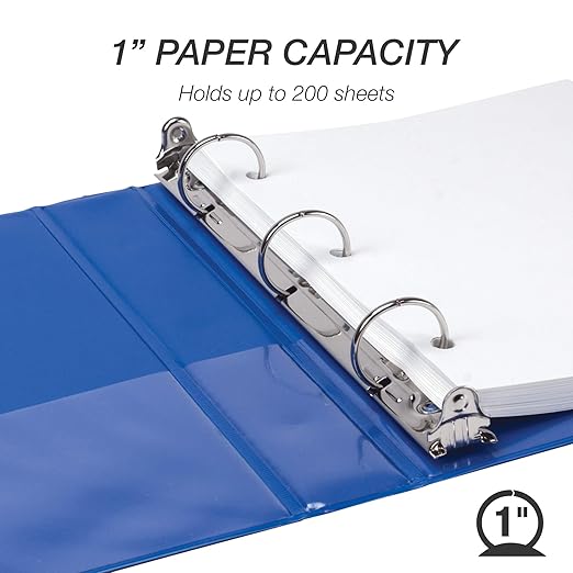 Samsill Economy 1 Inch Mini 3 Ring Binder, Made in The USA, 9.1” x 7.5” Round - Image 3