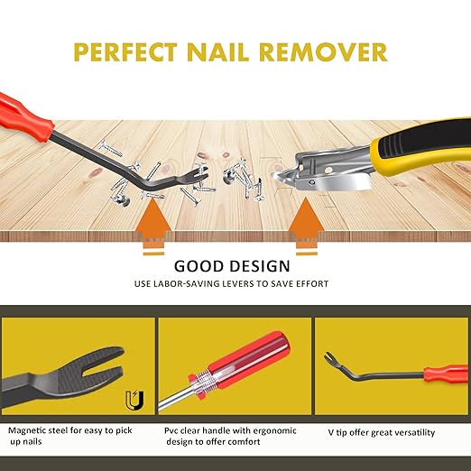 Alimtee 4Pcs Upholstery Staple Remover Tools Set Including End Cutting Pliers - Image 4