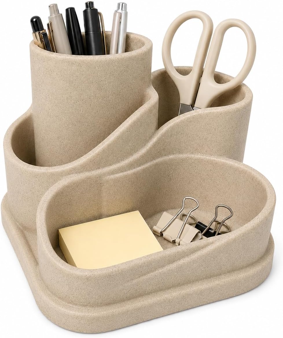 aesthetic desk organizer, cute pencil holder, boho office, main product view
