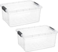 Superio Storage Bins with Lids- 2 Pack, 21 Qt Clear Boxes by Superio