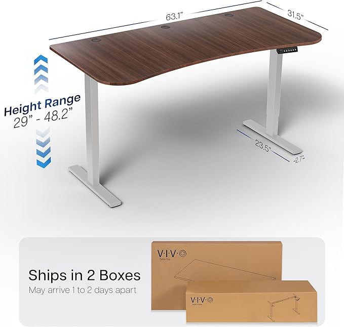 VIVO Electric 63 x 32 in Standing Desk, Memory Height Adjustment, 1B Series - Image 3