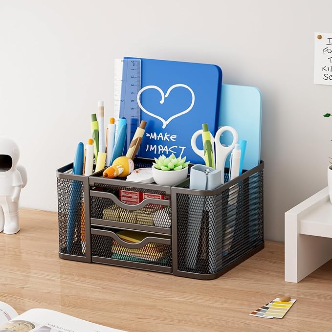 Marbrasse Mesh Desk Organizer, Pen Organizer - Image 5