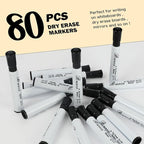 Buecs Black Dry Erase Markers, Chisel tip, Dry-Erase Boards, School Office - Image 6
