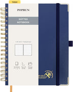 POPRUN Spiral Bullet Dotted Journal Notebook, 7-1/4" x 9-1/2" by POPRUN
