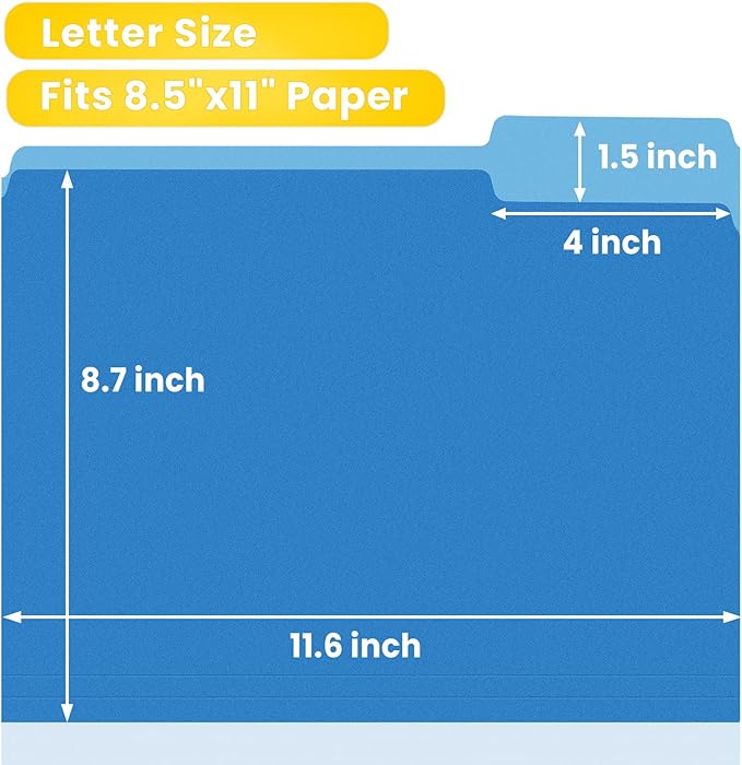 SUNEE File Folders, 30 Pack Manilla Folders 8.5 x 11, Colored File Folders Home - Image 2
