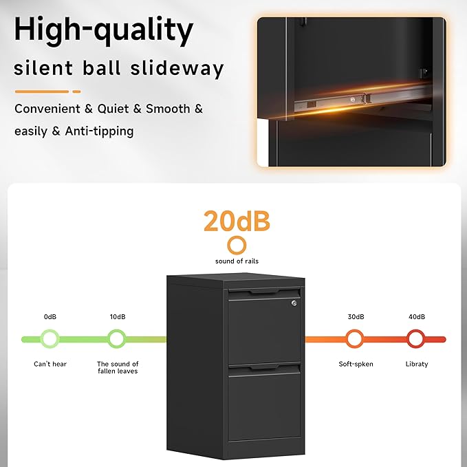 Bestoo 2-Drawer File Cabinet - Image 9