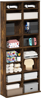 Furinno Jaya DVD Shelf, 16-Shelf Wide CD Rack, Media Shelf by Furinno-FitsYourSpaceFitsYourBudget