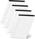 Roneky Legal Pads 5x8 Inch, 4 Pack, Narrow Ruled, 5x8 White Legal Pad, Mini by NotePads