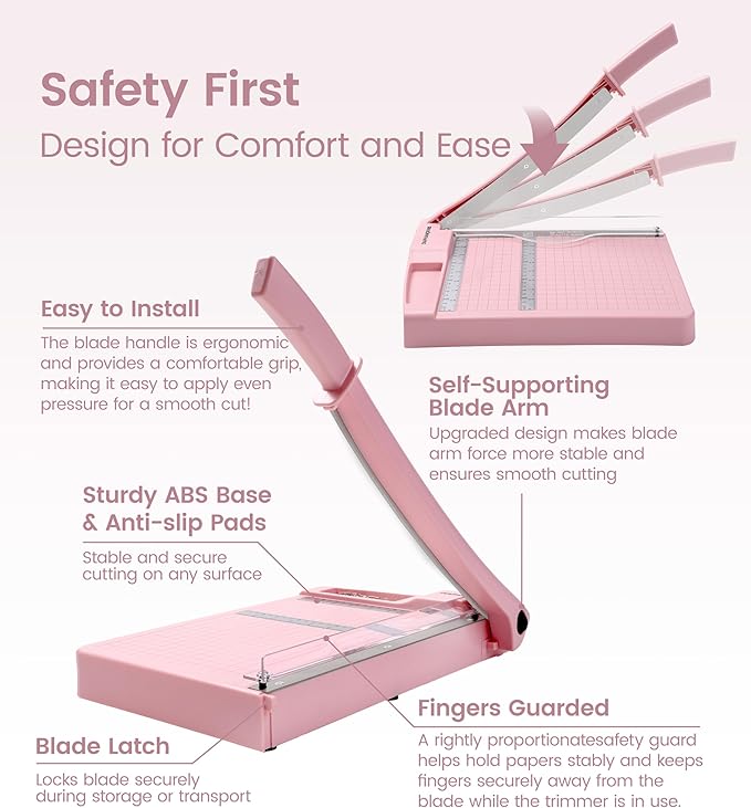 Paper Trimmer, Paper Cutter 12 Sheets, Cardstock/Laminate - Image 4